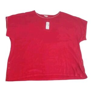 New Westport‎ Womens Red Dress Shirt Plus Size 2X XXL Blouse Dress Barn